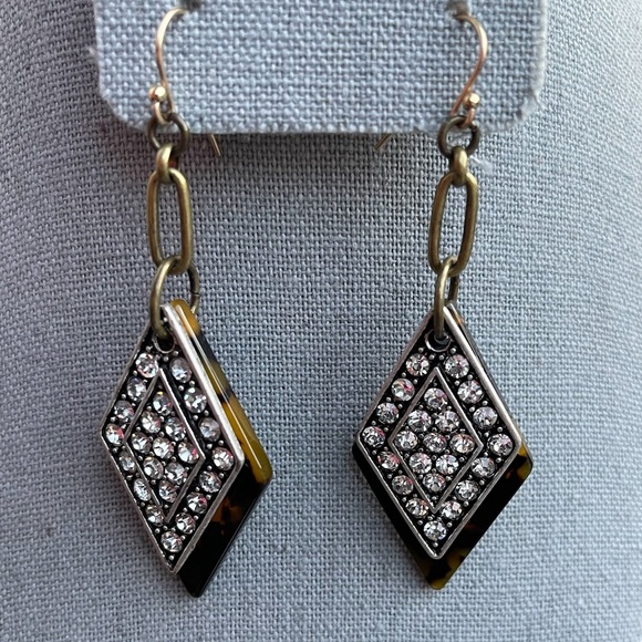 Lulu Frost JCrew 2013 Aficionado collection Pave set crystal & Faux Turtle Shell - Picture 1 of 3